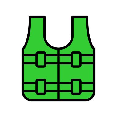 Yelek ikon vektörü. İnce çizgi işareti. izole edilmiş sınır sembolü çizimi