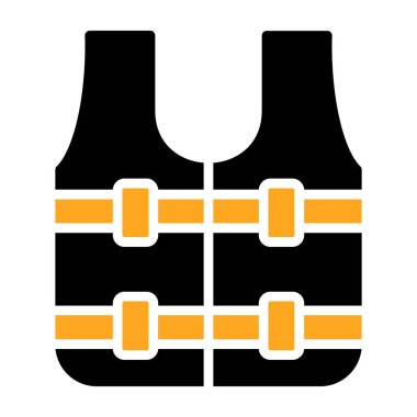 Yelek düz vektör simgesi