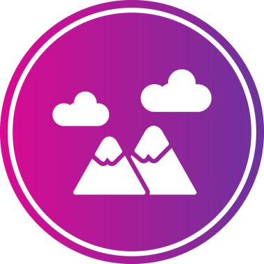 Dağlar. Web simgesi basit illüstrasyon