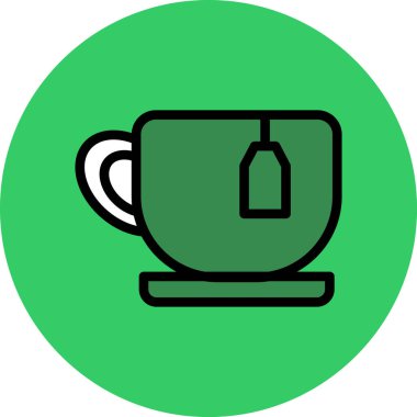 kahve fincanı simgesi, vektör illüstrasyonu