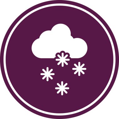 Kar taneleri yuvarlak ikonu. vektör