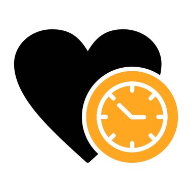 kalp saat simgesi vektör illüstrasyon grafik tasarımı