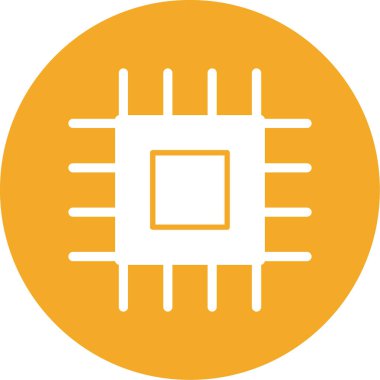 Cpu web simgesi basit vektör illüstrasyonu