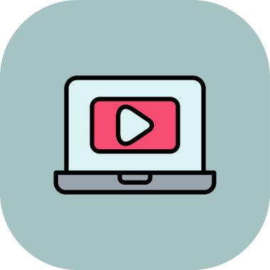 Video oynatıcı simgesi, vektör illüstrasyon tasarımı çal