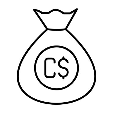 Para çantası ikonu ana hat vektörü. Çanta parası. çanta