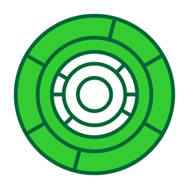 Suşinin yeşil ve beyaz ikonunun vektör çizimi