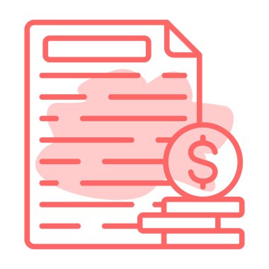 Dolar simgesi içeren belge dosyası. vektör illüstrasyonu