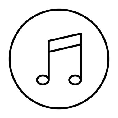 Müzik notası simgesi. Beyaz arkaplanda izole edilmiş web tasarımı için özet müzik nota vektör simgesi