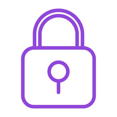 Asma kilit simgesi. İnce çizgi biçimi tasarım vektörü çizimi.