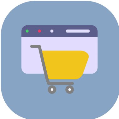 Çevrimiçi alışveriş simgesi düz stil