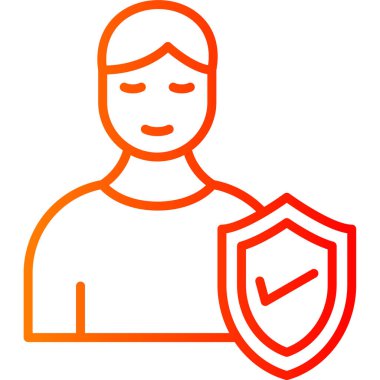 Kalkan ikon vektör illüstrasyonu ile çapraz adam