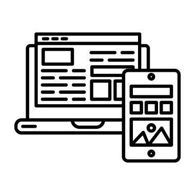 Web tasarım ikonu vektör illüstrasyonu