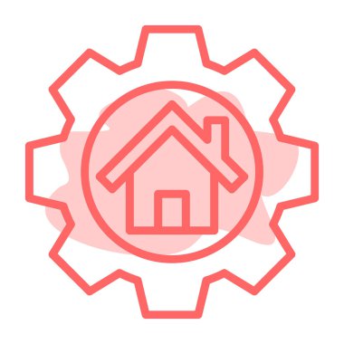 Bir ev simgesinin vektör illüstrasyonu