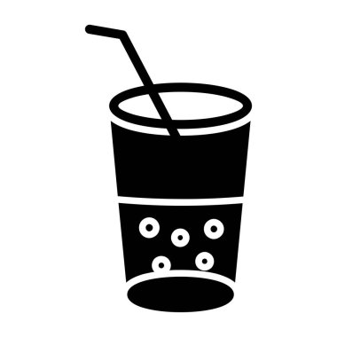 Soda ikonu. Beyaz arkaplanda izole edilmiş web tasarımı için soda içeceği vektör simgesinin basit çizimi