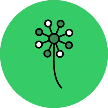 Kabartma vektör simgesinde eşsiz bir bitki