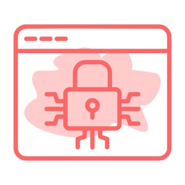 Web güvenlik simgesi. İnce çizgi tarzı tasarım. vektör illüstrasyonu