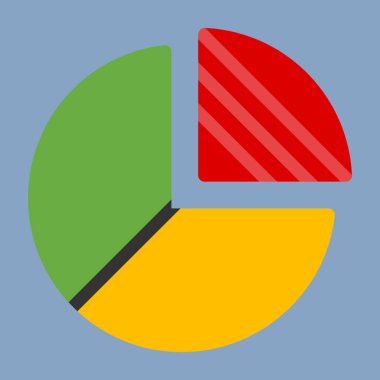 Pasta grafiği simgesi. Pasta grafiği vektör çiziminin düz biçimi.