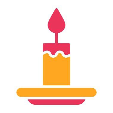 Beyaz arkaplanda mum vektör illüstrasyonu