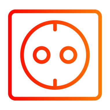 Güç soketi simgesi. İnce çizgi tasarımı. vektör illüstrasyonu.