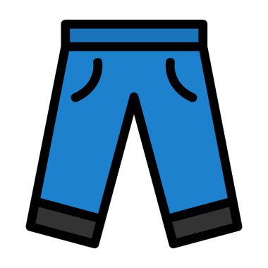 Pantolon ikonu vektörü. Taslak vektör işareti. renk kontur sembolü