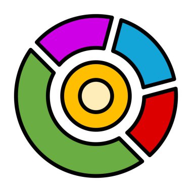 Pasta grafiği simgesi. ince çizgi tasarımı illüstrasyonu.