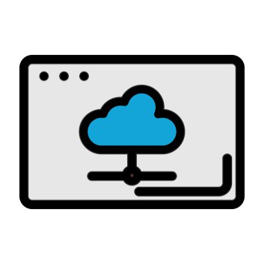 Bulut hesaplama simgesi vektör illüstrasyon grafik tasarımı