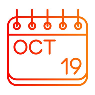 18 Ekim. Günlük takvim, ayın simgesi ve takvim yönetimi için takvim tasarımı. Mobil ayın takvimi