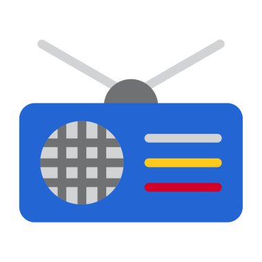 radyo vektörü düz renk simgesi