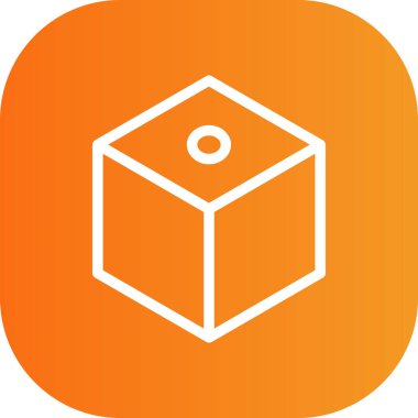 Benzersiz küp vektör çizgisi simgesi