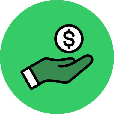 Dolar vektör illüstrasyon simgesi