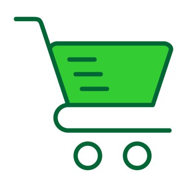 Alışveriş sepeti simgesi. Düz tasarım stili