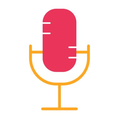 mikrofon web simgesi, vektör çizim