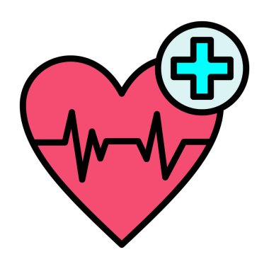 Sağlık kalp atışı simgesi - ana hatlarıyla