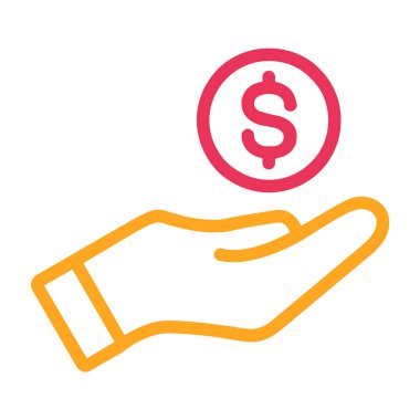 Dolar işareti vektör çizimi ile el