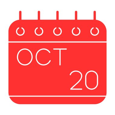 Ekim 20 takvim simgesi - vektör illüstrasyonu