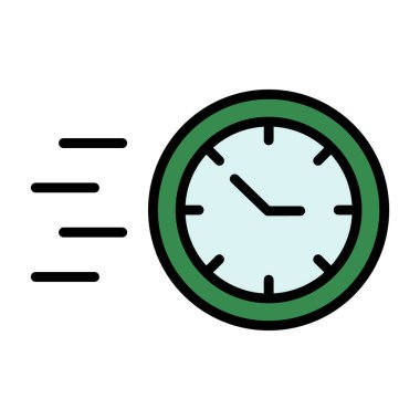 saat vektör renk çizgisi simgesi