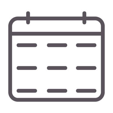 ajanda takvimi simgesi ana hat biçiminde