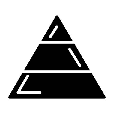 beyaz arkaplan, vektör, illüstrasyon üzerinde izole edilmiş düz piramit simgesi