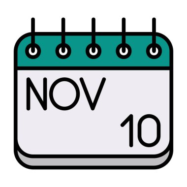 Kasım ikon vektör illüstrasyonunun Kasım ayı takvimi