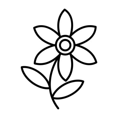 çiçek simgesi, satır biçimi vektör çizimi