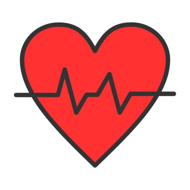Kalp ikonu vektör illüstrasyonu