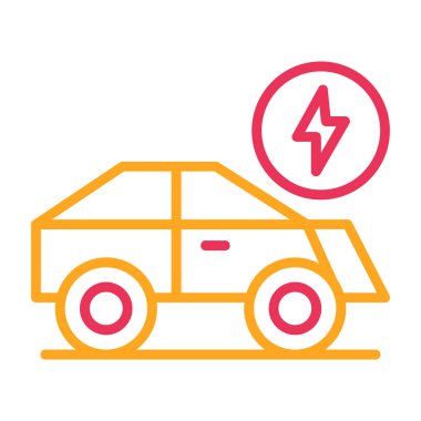 Elektrikli otomobil simgesi. vektör çizim