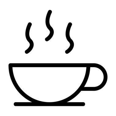 Sıcak kahve, çizgi simgesi tasarımı