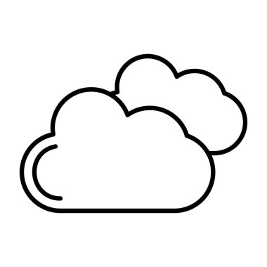 Beyaz arkaplanda izole edilmiş bulut simgesi, vektör illüstrasyonu