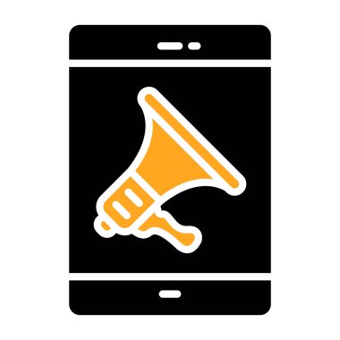 Megafon ikonu vektör illüstrasyonu