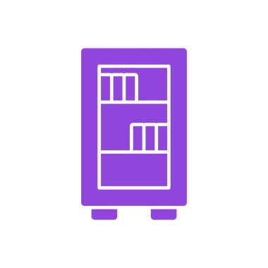 Beyaz şeffaf arkaplanda buzdolabı vektör çizimi. Birinci kalite semboller. Konsept ve grafik tasarımı için vuruş simgesi.