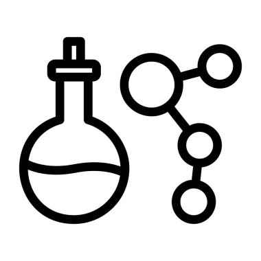 Kimyasal deney ikonu ana hat vektörü. kimyasal test