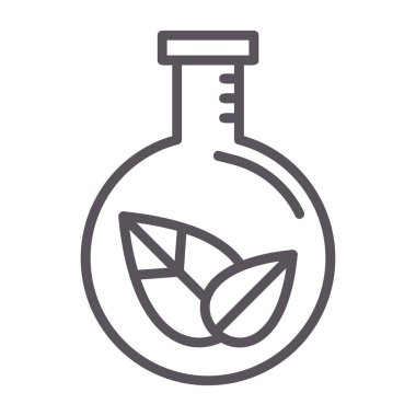 Yaprak ikonlu yaprak bitkisi. ince çizgi biçimi