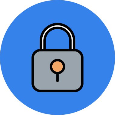 Kilit. Web simgesi basit illüstrasyon