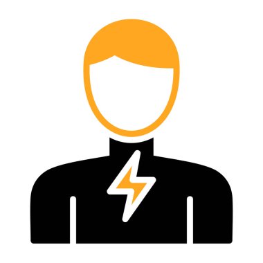 Ortasında yıldırım olan insanların vektör simgesi -.